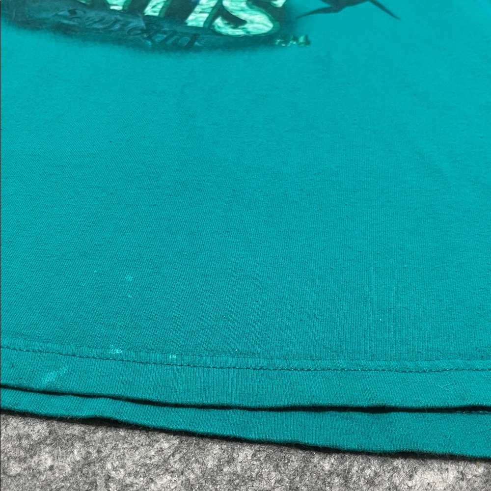 1990s Vintage Journey to Atlantis Sea World Teal Graphic T-Shirt - Picture 5 of 5